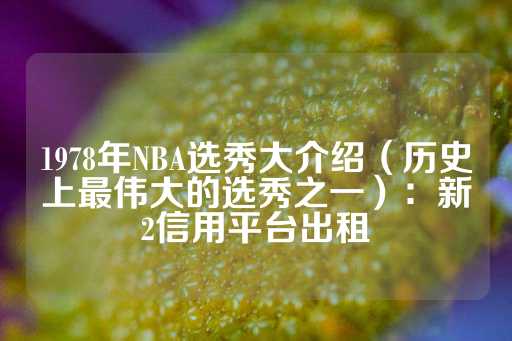 1978年NBA选秀大介绍（历史上最伟大的选秀之一）：新2信用平台出租-第1张图片-皇冠信用盘出租