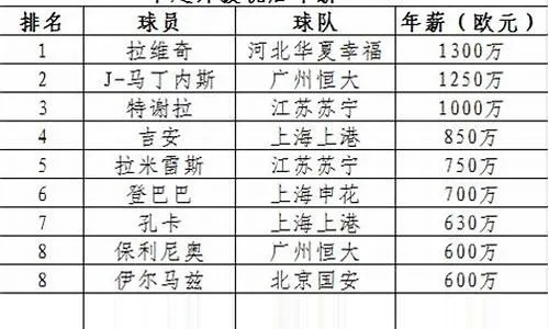 2017年中超外援薪酬 2017年中超外援薪酬排行